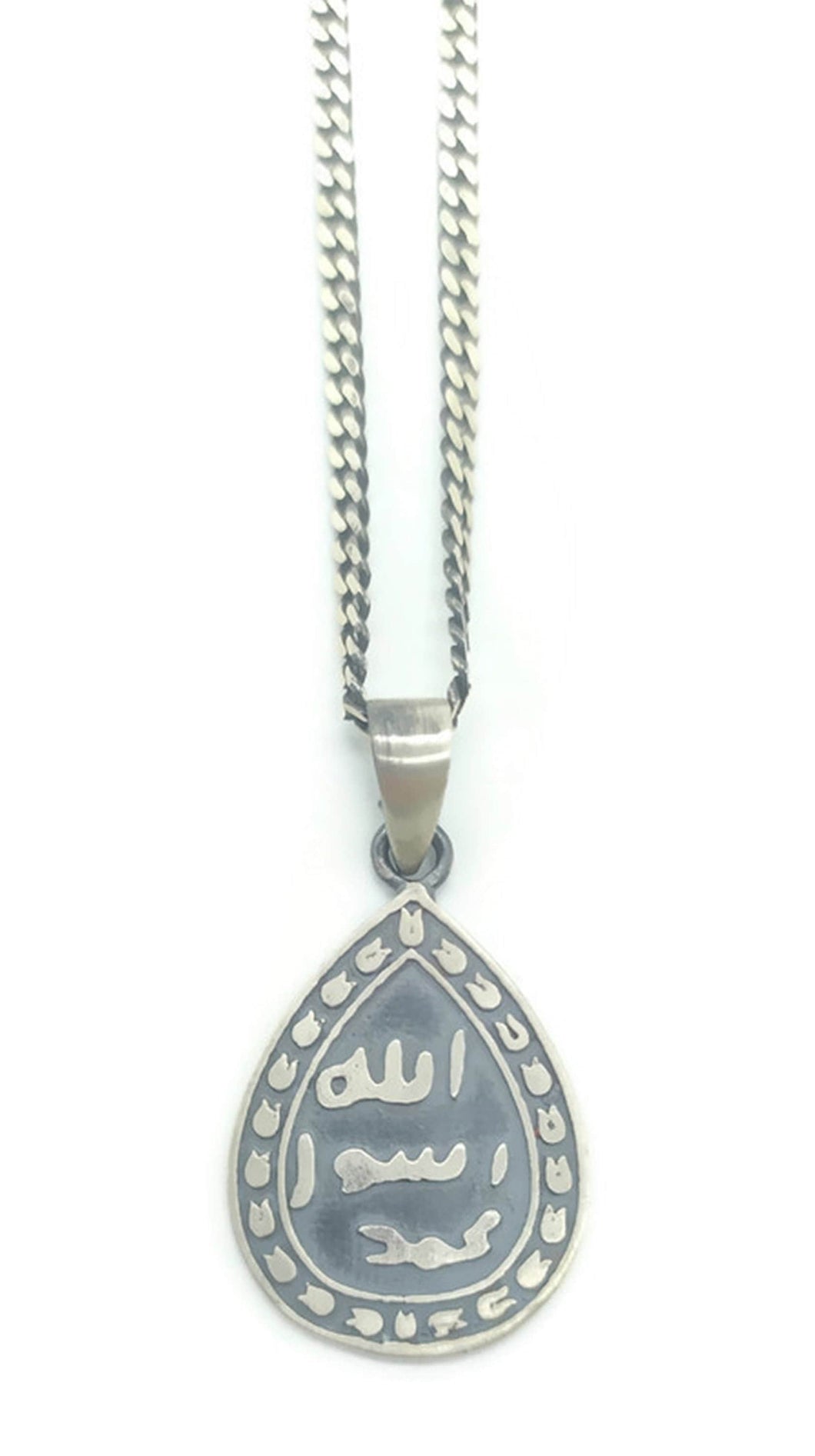 Prophets Stamp Necklace | Teardrop Islamic Jewelry | Arabic Jewerly | Arabic Pendant | Necklace for Women | Gift Pendant ISN