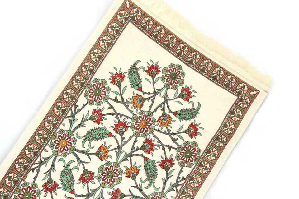 Symmetrical Flowers Prayer Mat, Prayer Mat with Tasbeeh, Prayer Rug, Muslim Janamaz, Sajjada, Turkish Rug, Islamic Gift YSLM49