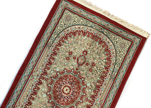 Red Flower Bouquet Prayer Mat, Prayer Mat with Tasbeeh, Prayer Rug, Mat Namaz Salat, Sajadah Cantik , Islamic Gifts YSLM63