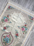 Lux Pink Roses Prayer Mat | Dowries Prayer Rug | Wedding Gift | Prayer Rug with tasbih | Sajjada | Janamaz YSLM69 - islamicbazaar