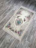 Lux Pink Roses Prayer Mat | Dowries Prayer Rug | Wedding Gift | Prayer Rug with tasbih | Sajjada | Janamaz YSLM69 - islamicbazaar