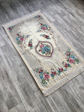 Lux Pink Roses Prayer Mat | Dowries Prayer Rug | Wedding Gift | Prayer Rug with tasbih | Sajjada | Janamaz YSLM69 - islamicbazaar