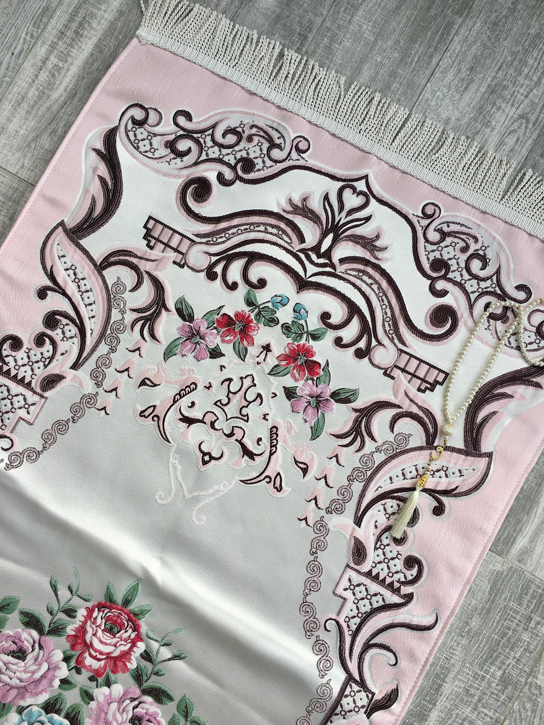 Lux Masjid Dimaukom Prayer Mat | Dowries Prayer Rug | Wedding Gift | Prayer Rug with tasbih | Sajjada | Janamaz YSLM72 - islamicbazaar