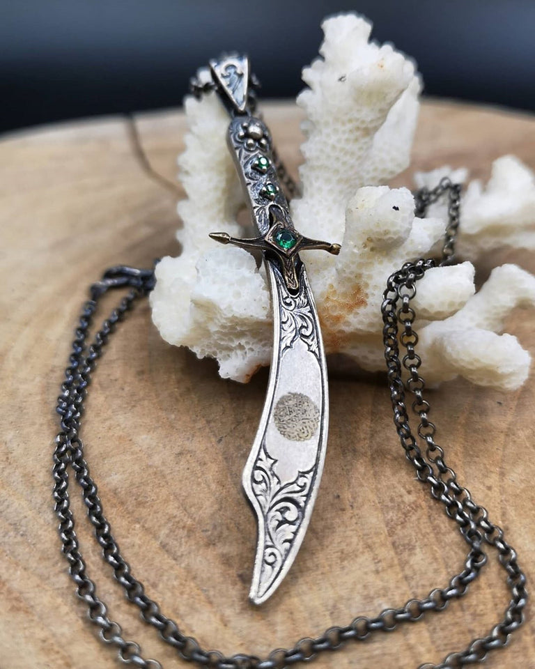 Silver Name necklace | Name on Sword Necklace | Custom Name Necklace | Personalized Name Necklace | Personalised Pendant