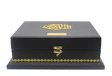 Iqraa Leather Islamic Gift Box, Special Gift for Muslims, Leather Quran, 33 Bead Tasbih Set and Wooden Bookmark Unique Gift