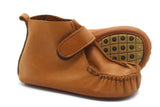 Light Brown Non-Slip First Walking Shoes Classic Breathable Loop Sneakers, Baby Moccasins, Newborn Leather Slippers