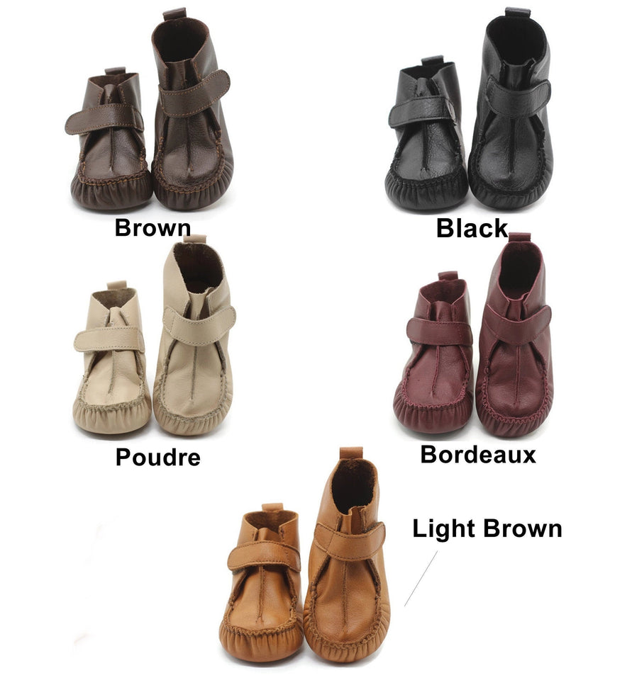 Choose Your Color Non-Slip First Walking Shoes Classic Breathable Loop Sneakers, Baby Moccasins, Newborn Leather Slippers