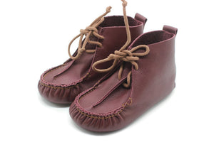 Bordeaux Non-Slip First Walking Shoes Classic Breathable Hook Sneakers, Baby Moccasins, Newborn Leather Slippers