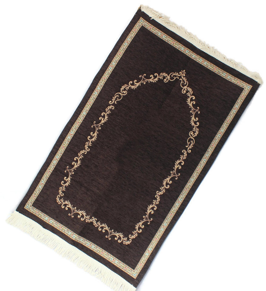 Dark Brown Door to Andalus Prayer Mat, Prayer Mat with Tasbeeh, Prayer Rug, Muslim Janamaz, Sajjada, Turkish Rug, Islamic Gift YSLM37