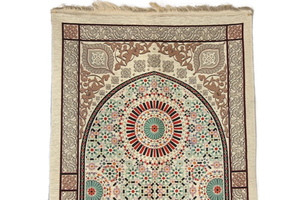 Geometric Fantasy Prayer Mat, Prayer Mat with Tasbeeh, Prayer Rug, Bohemian Rug, Turkish Rug, Islamic Gift YSLM75 - islamicbazaar