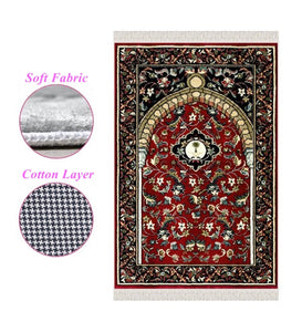Clared Red Flowers of Mihrab Soft Padded Prayer Mat Prayer Mat With Tasbeeh Prayer Rug Muslim Janamaz Sajjada Turkish Rug Islamic Gift 1029