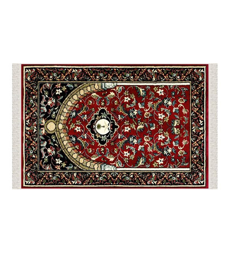 Clared Red Flowers of Mihrab Soft Padded Prayer Mat Prayer Mat With Tasbeeh Prayer Rug Muslim Janamaz Sajjada Turkish Rug Islamic Gift 1029