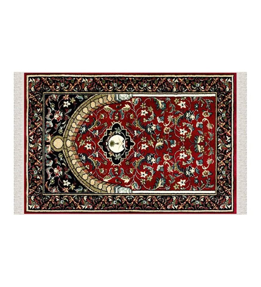 SALE Clared Red Flowers of Mihrab Carpet Prayer Mat Prayer Mat With Tasbeeh Prayer Rug Muslim Janamaz Sajjada Turkish Rug Islamic Gift 1029