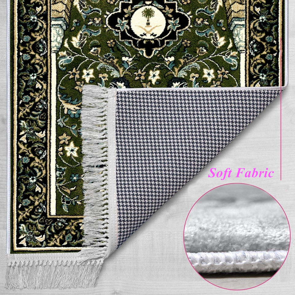 Green Flowers of Mihrab Carpet Prayer Mat Prayer Mat With Tasbeeh Prayer Rug Muslim Janamaz Sajjada Turkish Rug Islamic Gift 1029 - islamicbazaar