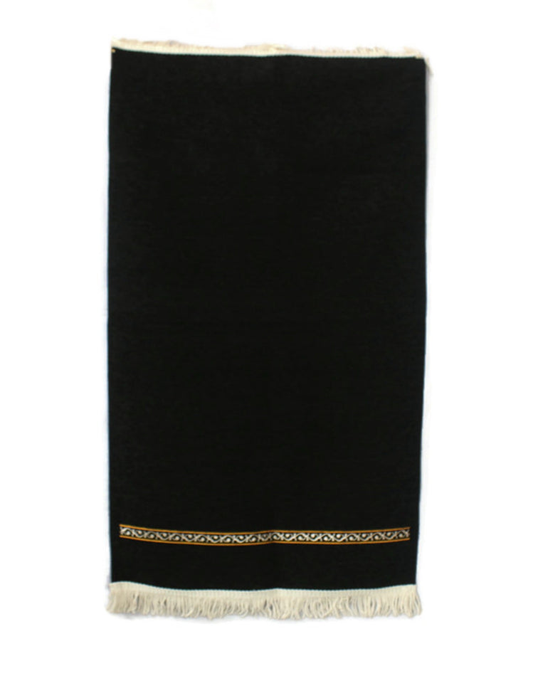Kaaba Curtain Kiswah Sejadah 08, Plain Black Prayer Mat, Prayer Rug, Prayer Rug for Muslim, Unique Gift, Kaaba Kiswah  YSLM43