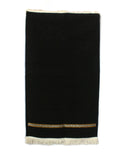 Kaaba Curtain Kiswah Sejadah 08, Plain Black Prayer Mat, Prayer Rug, Prayer Rug for Muslim, Unique Gift, Kaaba Kiswah  YSLM43