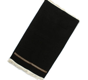 Kaaba Curtain Kiswah Sejadah 08, Plain Black Prayer Mat, Prayer Rug, Prayer Rug for Muslim, Unique Gift, Kaaba Kiswah  YSLM43