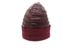 Handmade Bordeaux Ertugrul Cap, Ertugrul Hat, Resurrection Imamah, Genuine Leather Islamic Cap