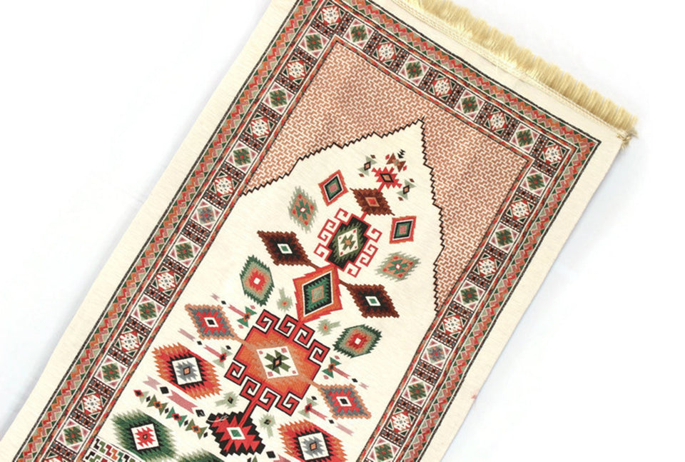 Turkish Kilim Design Prayer Mat with Tasbeeh, Prayer Rug, Muslim Janamaz, Musallah, Turkish Rug YSLM41