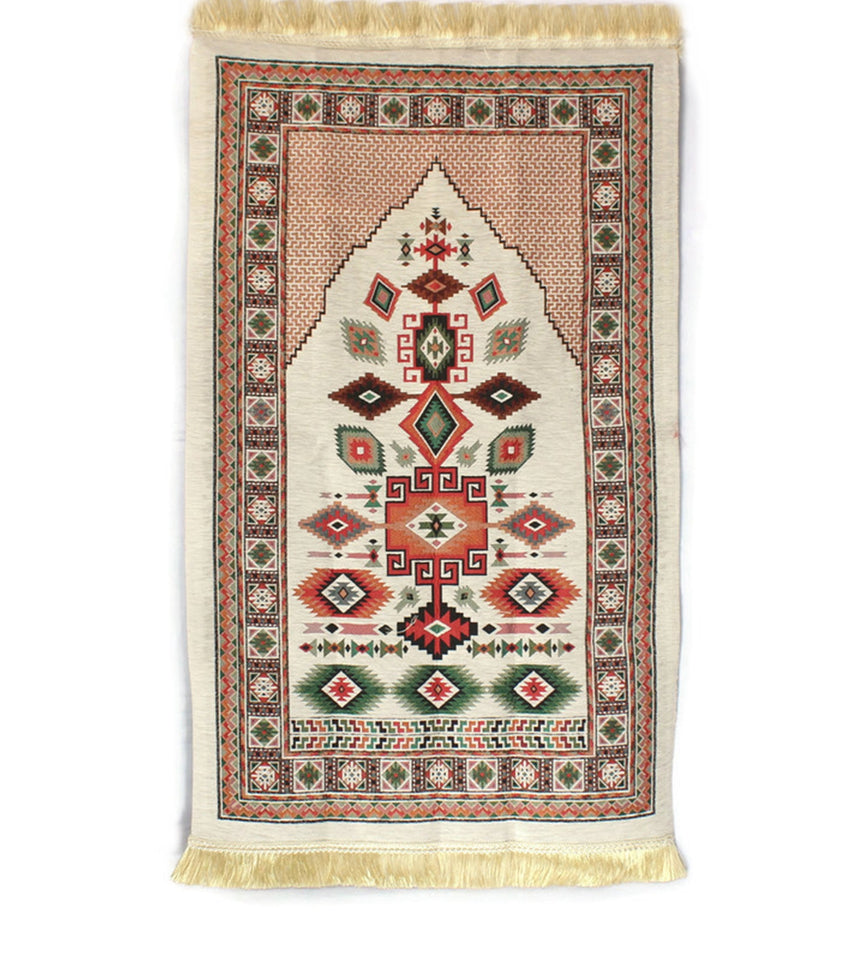 Turkish Kilim Design Prayer Mat with Tasbeeh, Prayer Rug, Muslim Janamaz, Musallah, Turkish Rug YSLM41