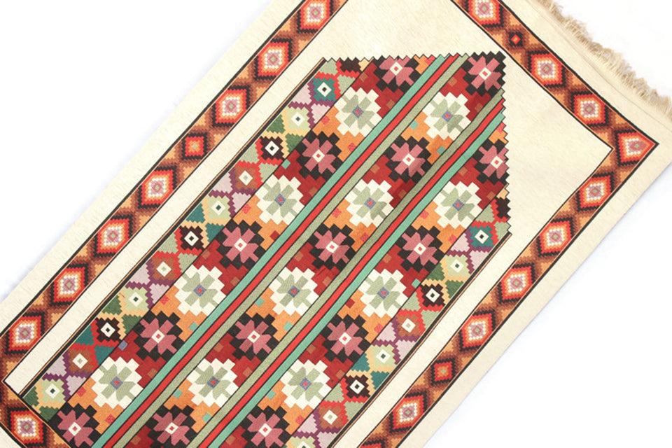 Colorful Mosaic Carpet Sejadah - Lux Prayer Mat - Prayer Rug - Janamaz - Elegant, High Quality, Luxury - A Unique Islamic Gift YSLM42