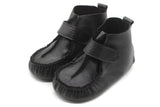Black Non-Slip First Walking Shoes Classic Breathable Loop Sneakers, Baby Moccasins, Newborn Leather Slippers