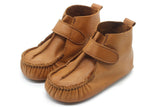 Light Brown Non-Slip First Walking Shoes Classic Breathable Loop Sneakers, Baby Moccasins, Newborn Leather Slippers