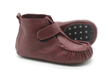 Bordeaux Antislip eerste wandelschoenen Klassieke ademende sneakers met lus, babymocassins, leren pantoffels voor pasgeborenen