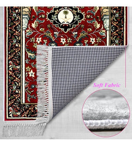 Clared Red Flowers of Mihrab Soft Padded Prayer Mat Prayer Mat With Tasbeeh Prayer Rug Muslim Janamaz Sajjada Turkish Rug Islamic Gift 1029