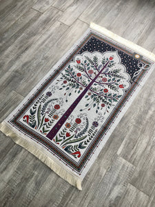 Tree with Flowers Prayer Mat, Prayer Mat with Tasbeeh, Prayer Rug, Muslim Janamaz, Sajjada, Turkish Rug, Islamic Gift YSLM49 - islamicbazaar