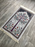 Tree with Flowers Prayer Mat, Prayer Mat with Tasbeeh, Prayer Rug, Muslim Janamaz, Sajjada, Turkish Rug, Islamic Gift YSLM49 - islamicbazaar