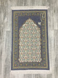 Grey Andalus Flowers Prayer Mat, Prayer Mat with Tasbeeh, Prayer Rug, Muslim Janamaz, Namaz Rug, Musallah, Islamic Gift - islamicbazaar