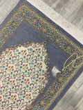 Grey Andalus Flowers Prayer Mat, Prayer Mat with Tasbeeh, Prayer Rug, Muslim Janamaz, Namaz Rug, Musallah, Islamic Gift - islamicbazaar