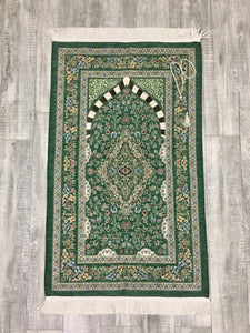 Green Tulip Garden Prayer Mat, Prayer Mat with Tasbeeh, Prayer Rug, Muslim Janamaz, Namaz Rug, Musallah, Islamic Gift - islamicbazaar
