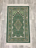 Green Tulip Garden Prayer Mat, Prayer Mat with Tasbeeh, Prayer Rug, Muslim Janamaz, Namaz Rug, Musallah, Islamic Gift - islamicbazaar