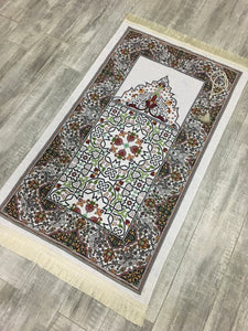Traditional Designed Prayer Mat, Prayer Mat with Tasbeeh, Prayer Rug, Muslim Janamaz, Namaz Rug, Musallah, Islamic Gift