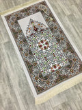 Traditional Designed Prayer Mat, Prayer Mat with Tasbeeh, Prayer Rug, Muslim Janamaz, Namaz Rug, Musallah, Islamic Gift