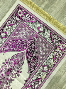 Violet Dream Prayer Mat, Prayer Mat with Tasbeeh, Prayer Rug, Muslim Janamaz, Namaz Rug, Musallah, Islamic Gift