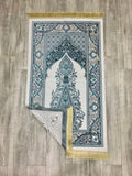 Turquoise Dream Prayer Mat, Prayer Mat with Tasbeeh, Prayer Rug, Muslim Janamaz, Namaz Rug, Musallah, Islamic Gift