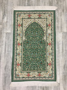 Classy Green Prayer Mat, Prayer Mat with Tasbeeh, Prayer Rug, Muslim Janamaz, Namaz Rug, Musallah, Islamic Gift