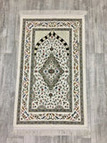 White Tulip Garden Prayer Mat, Prayer Mat with Tasbeeh, Prayer Rug, Muslim Janamaz, Namaz Rug, Musallah, Islamic Gift - islamicbazaar