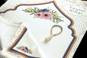 Personalized Prayer Mat for Kids, Flowers Islamic Praying Rug for Children, Educational Prayer Mat, Janamaz Muslim Child My First Prayer Mat