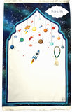 Personalized Prayer Mat for Kids, Space Islamic Praying Rug for Children, Educational Prayer Mat, Janamaz Muslim Child My First Prayer Mat