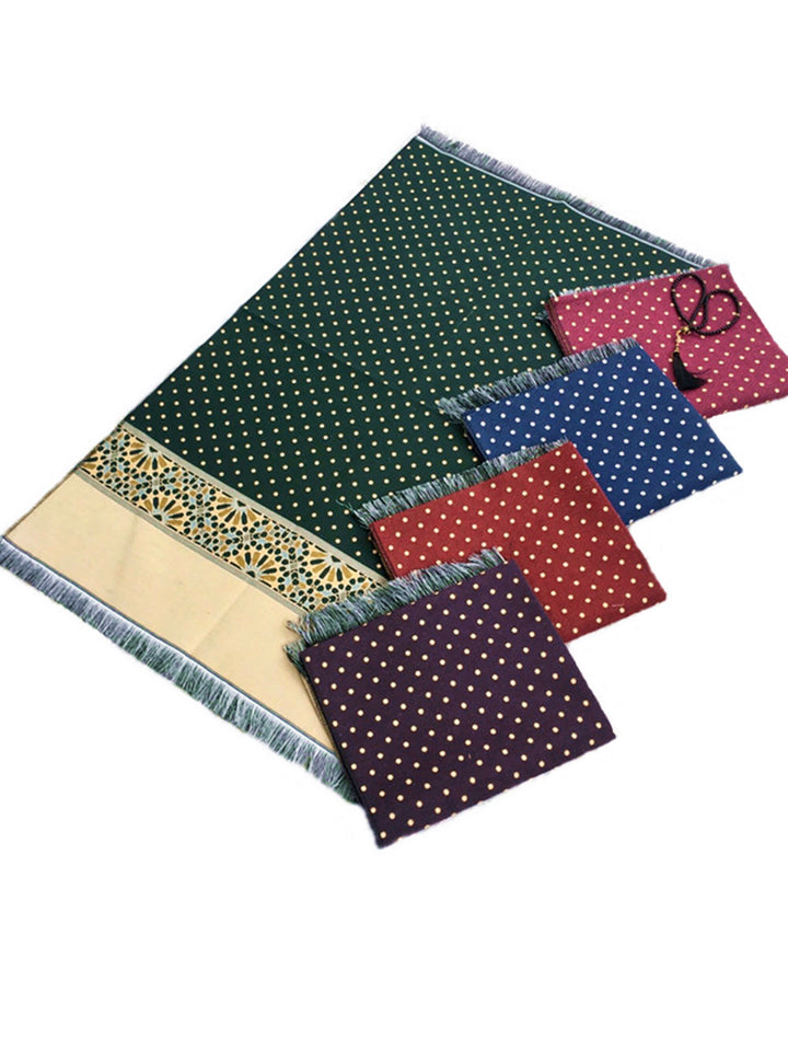 Red Polka Dot Prayer Mat, Musallah, Sajjada, Prayer Rug, Janamaz Islamic Prayer Rug, Portable Sejadah, Travel Prayer Rug, Salat Musallah