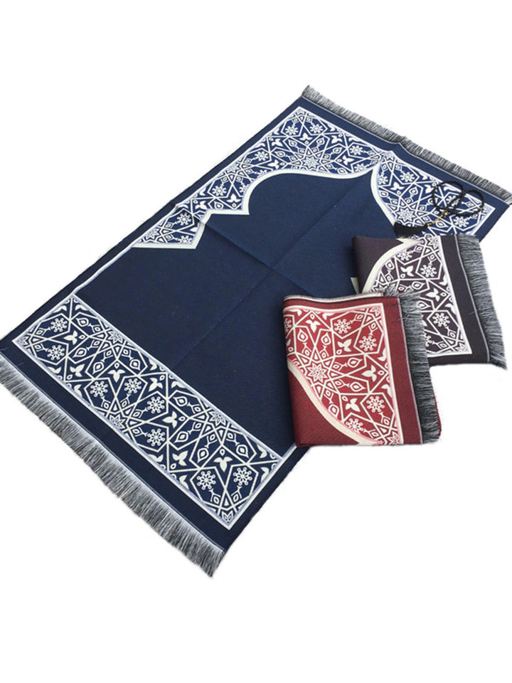 Blue Marrakech Prayer Mat, Musallah, Sajjada, Prayer Rug, Janamaz Islamic Prayer Rug, Portable Sejadah, Travel Prayer Rug, Salat Musallah