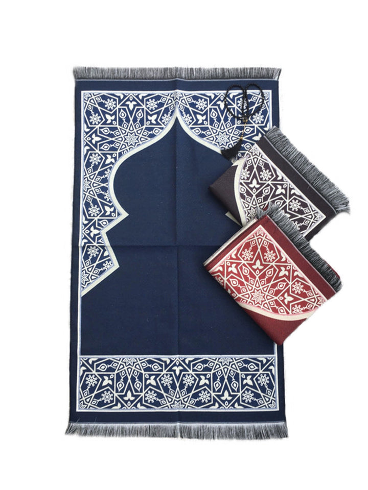 Blue Marrakech Prayer Mat, Musallah, Sajjada, Prayer Rug, Janamaz Islamic Prayer Rug, Portable Sejadah, Travel Prayer Rug, Salat Musallah