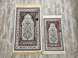 Peafowl Family Prayer Mat Set, Mother and Daughter Prayer Rug, Father and Son Janamaz,  Musallah, Sajjada, Prayer Rug, Salat