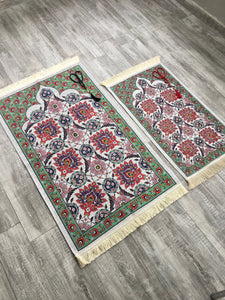 Authentic Flowers Family Prayer Mat Set, Mother and Daughter Prayer Rug, Father and Son Janamaz,  Musallah, Sajjada, Prayer Rug, Salat - islamicbazaar
