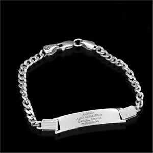 Evil Eye Prayer 925 Sterling Silver Tag Bracelet for Babies, Silver Bracelet, Unisex Kids Bracelets, Gifts for Babies, Gifts for Children