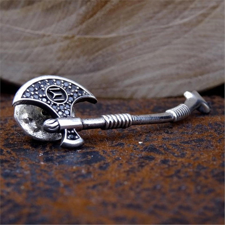 Turgut Alp's Axe Handmade 925 Sterling Silver Badge, Badge for Men, Silver Badges, Resurrection Jewelry, Ertugrul Ghazi,  Gift for Him.
